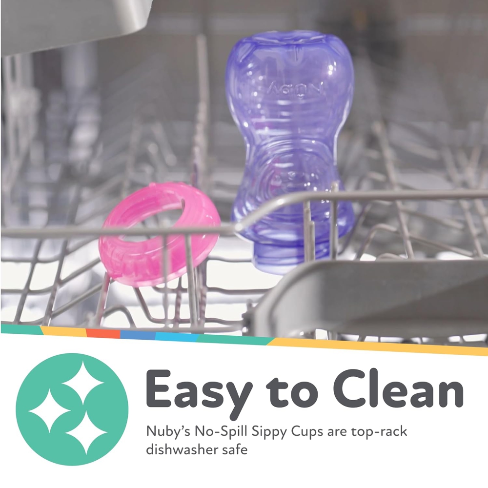 Nuby Easy Grip Soft Straw Cup | BPA Free | 12m+ | 300 ml - Assorted - Image 8