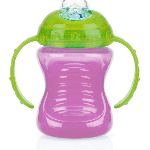 Nuby Twin Handle Cup W/Silicon Super Spout 240ml (Green Cap)