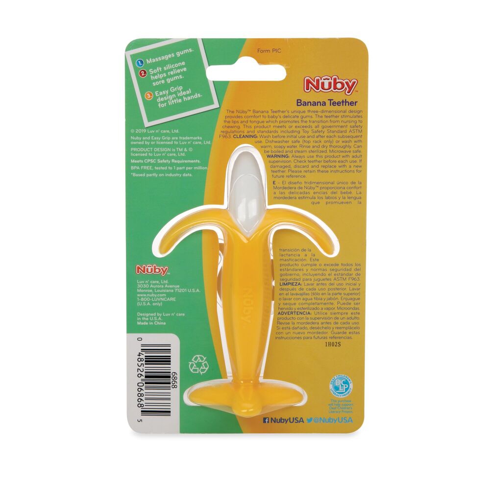 Nuby Banana Teether | 100% Silicone | BPA Free | 3m+ - Image 12