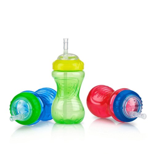 Nuby 3-Pack 10-oz Flexi-Straw Gripper Cup, Boy, BPA-Free