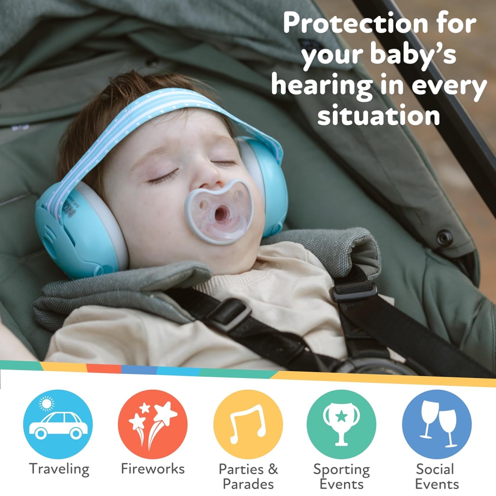 Nuby Soft Sounds 2-in-1 Noise Cancelling Earmuffs - White - Image 14