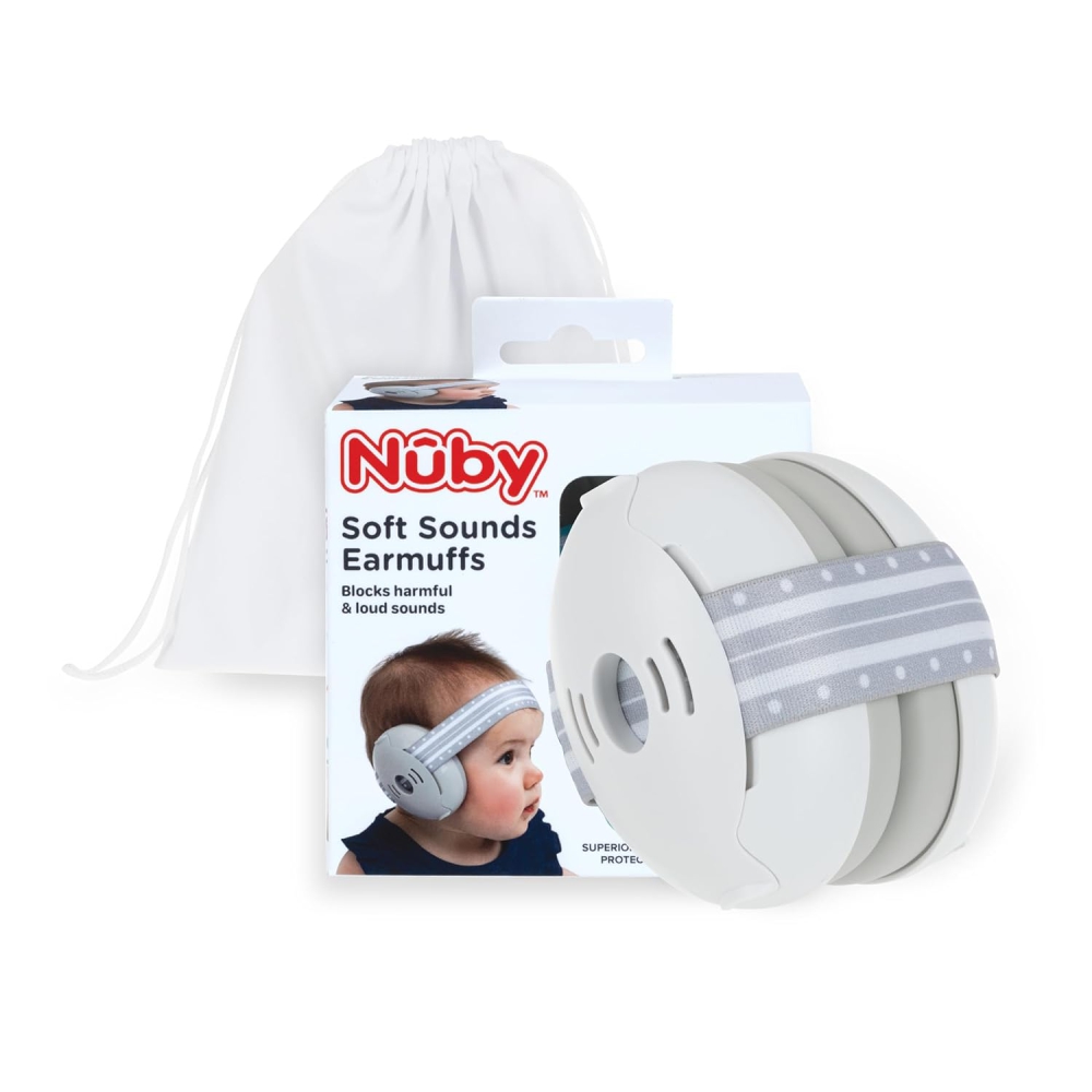 Nuby Soft Sounds 2-in-1 Noise Cancelling Earmuffs - White - Image 13