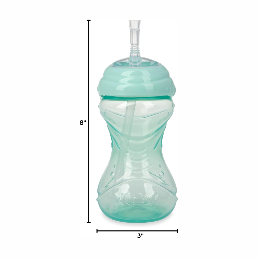 Nuby Easy Grip Soft Straw Cup | BPA Free | 12m+ | 300 ml | Pack Of 3 - Assorted - Image 2