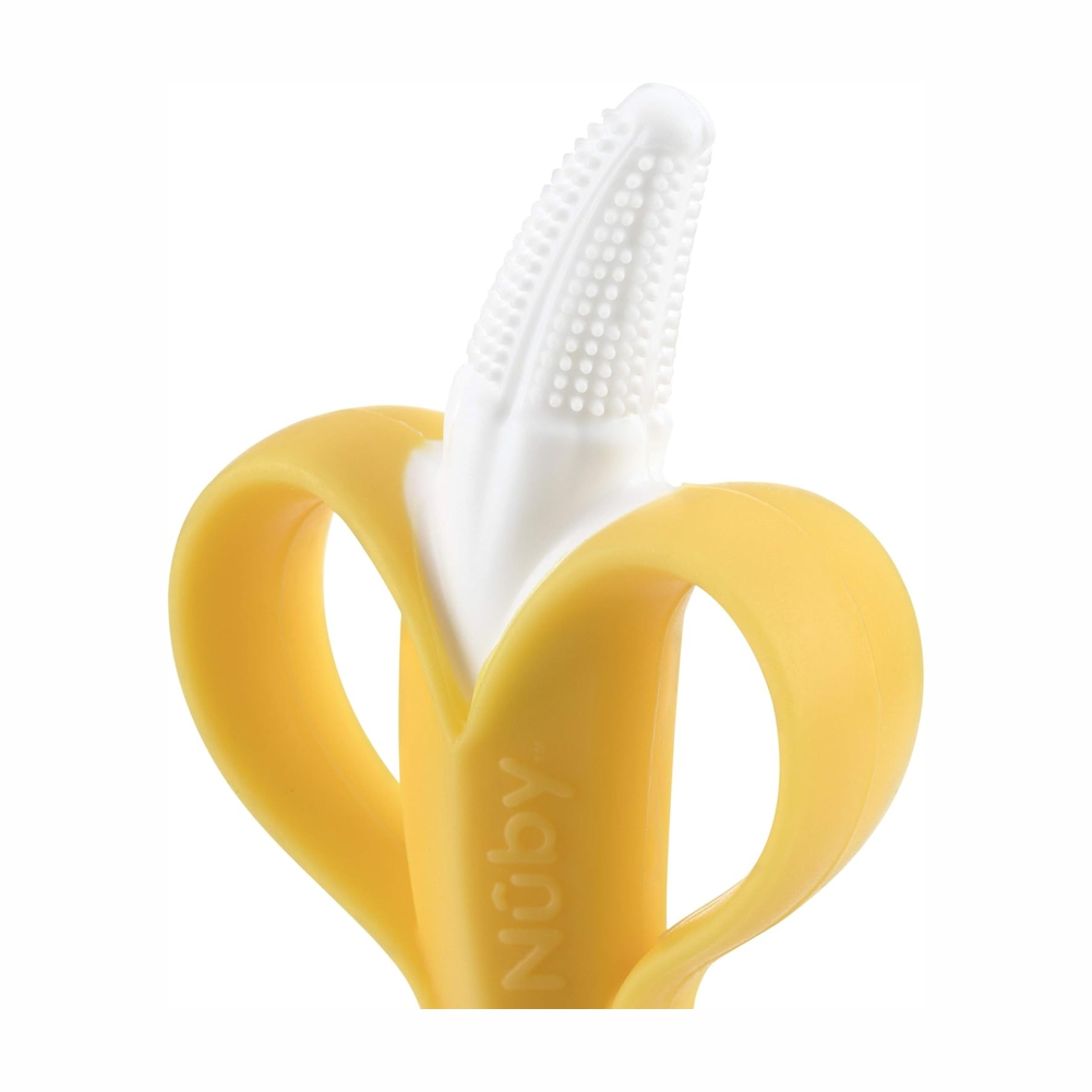 Nuby NanaNubs Banana Massaging Toothbrush | Soft Silicone | BPA Free | 3m+ - Image 2