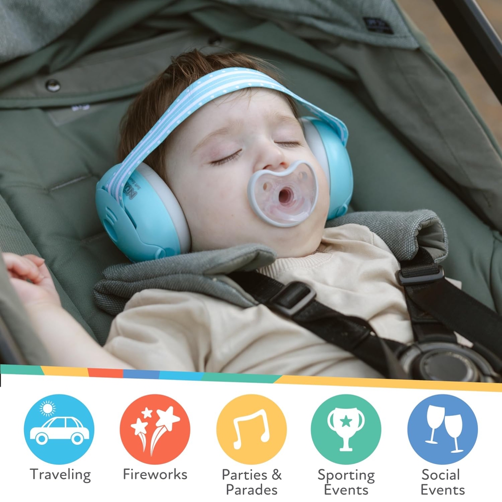 Nuby Soft Sounds 2-in-1 Noise Cancelling Earmuffs - Grey - Image 10